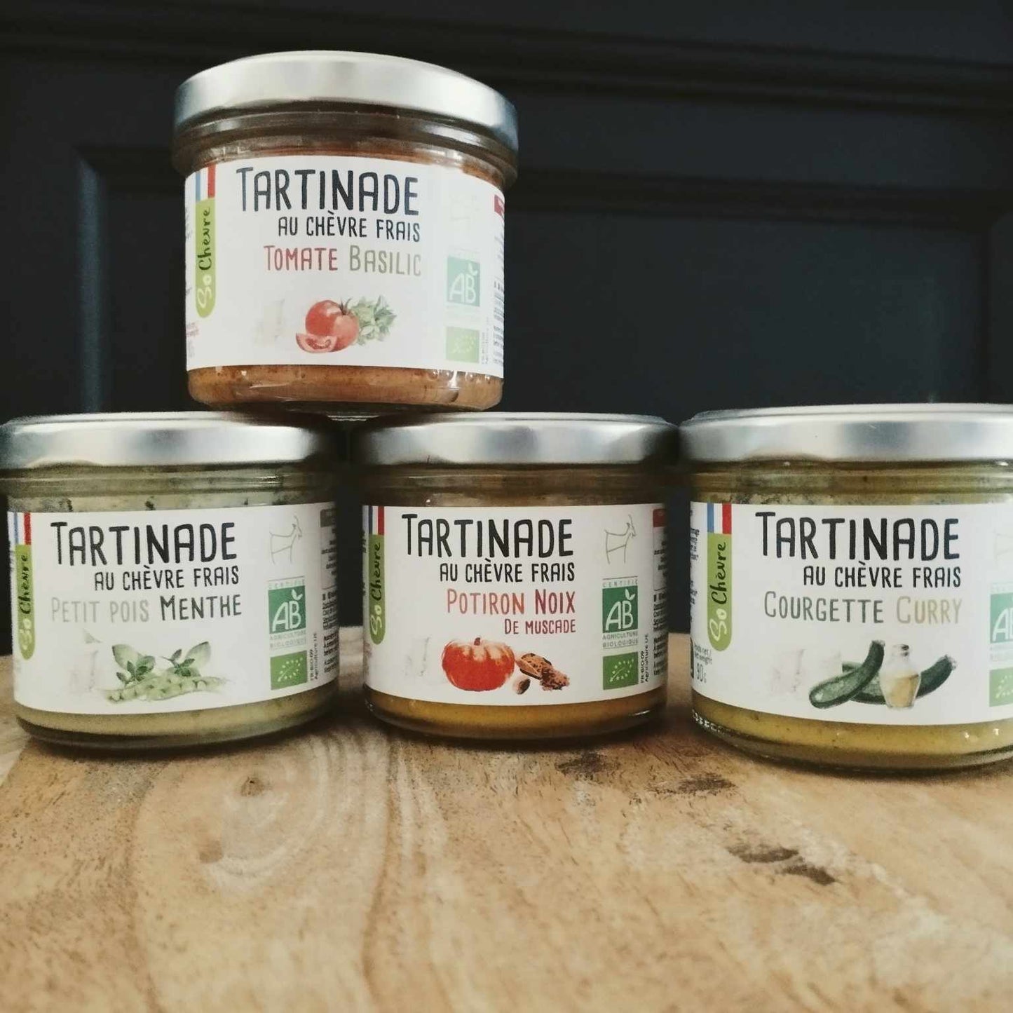 TARTINADES CHEVRE & LÉGUMES BIO
