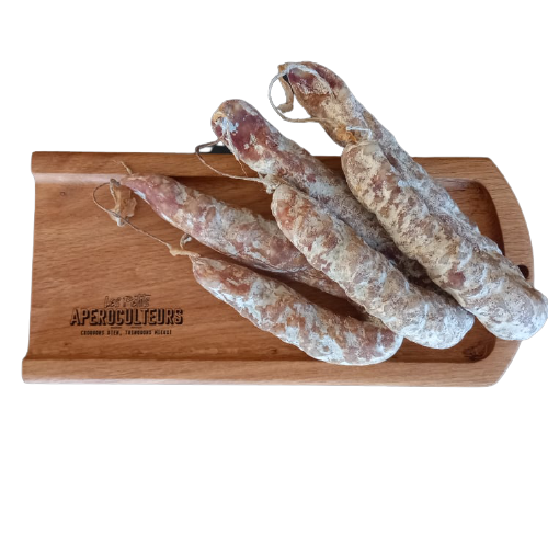 Les Petits Aperoculteurs - apéro - saucissons et saucisses sèches d'Ardèche - nature fourme et noisettes - Médaillés Concours Agricole de Paris
