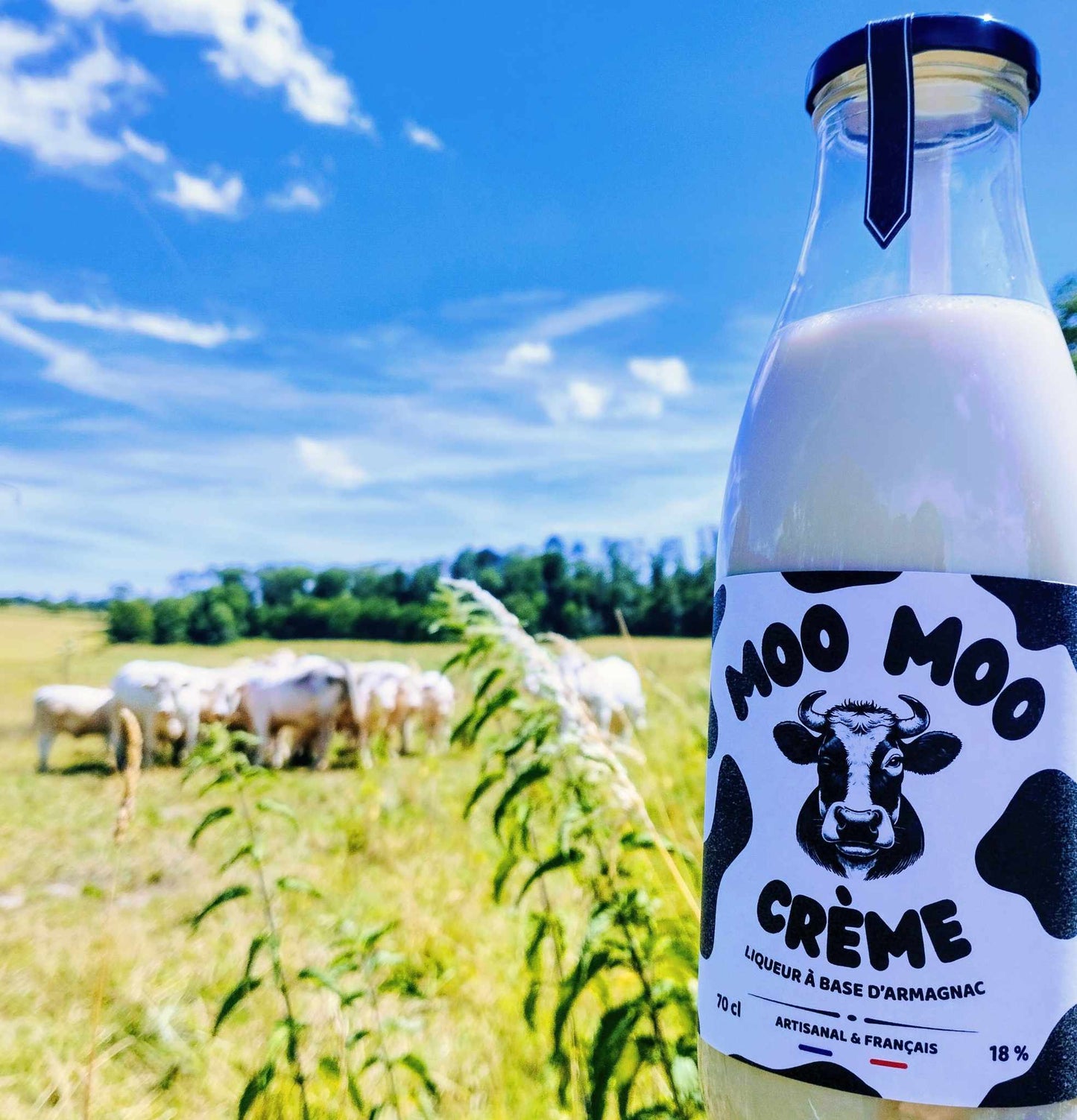 moo moo creme - liqueur bio de lait vanillé à l'armagnac - les petits apéroculteurs - terroir français 