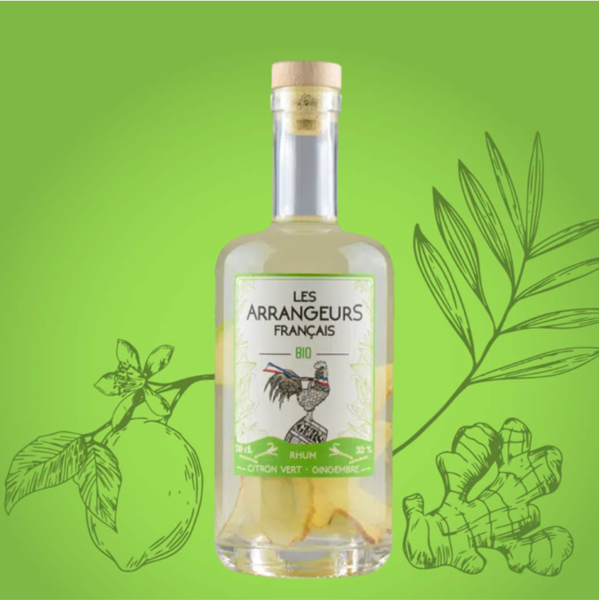 rhum bio citron vert gingembre - les arrangeurs français - rhum arrangé bio - les petits apéroculteurs